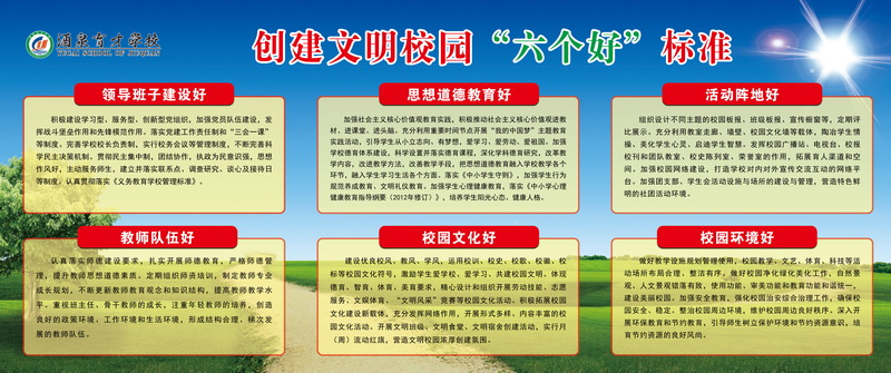 創(chuàng)建文明校園“六個好”標(biāo)準(zhǔn)